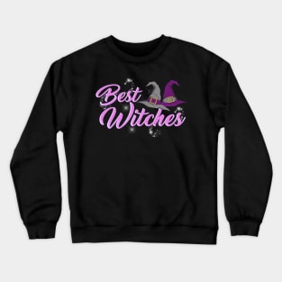 Best Witches Cute Halloween Witch Best Wishes Pun Crewneck Sweatshirt